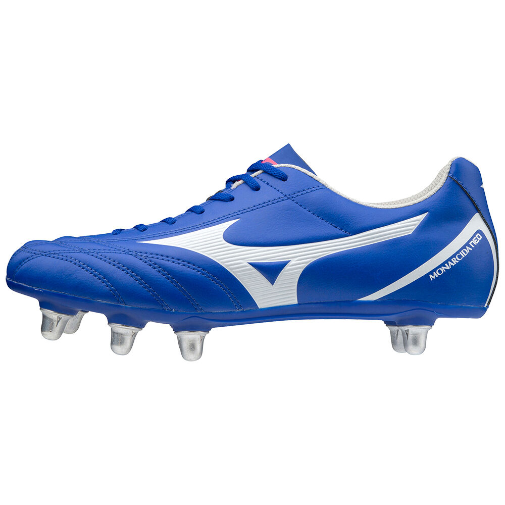 Mizuno Monarcida Neo Rugby SI Férfi Rögbi Cipő Kék/Fehér QKT234057